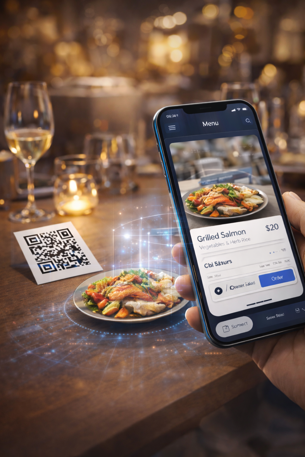 QR menu ile masa ustunde dijital siparis deneyimi