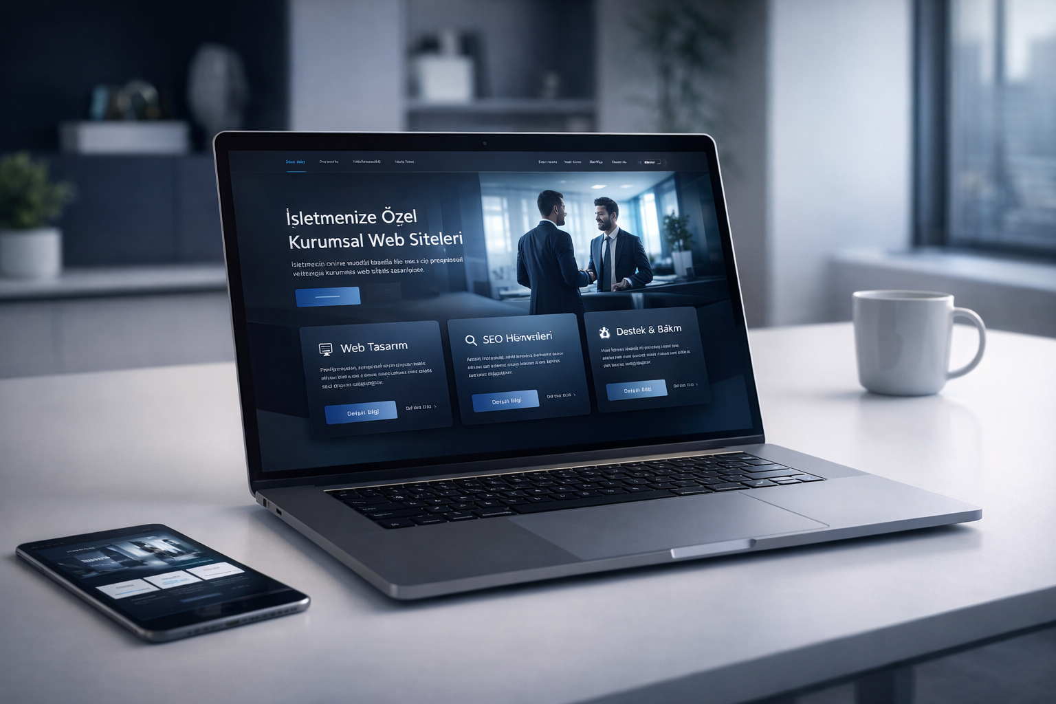 İşletmeye özel website çözümü için planlama akışına uygun premium web vitrini
